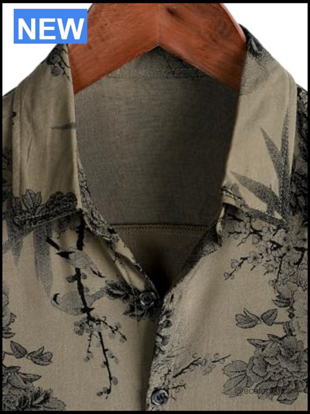 Short Sleeve Button Down Tropical Floral Summer Beach Shirt Men - Picture 2 of 6
